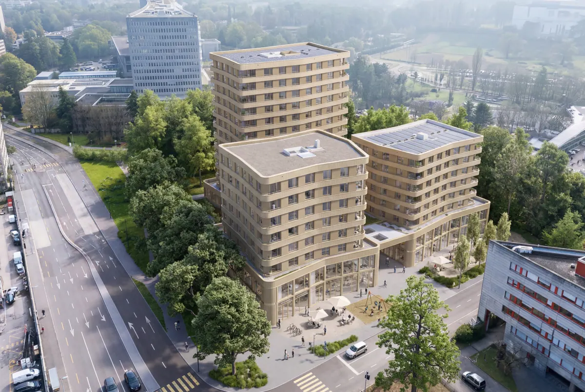 Ensemble de logements neufs en construction