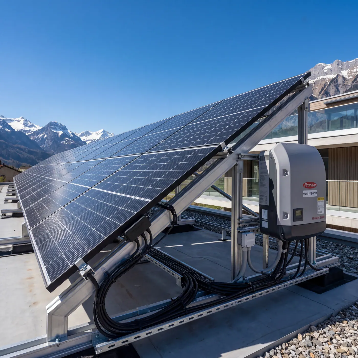 Panneau solaire et onduleur sur une toiture